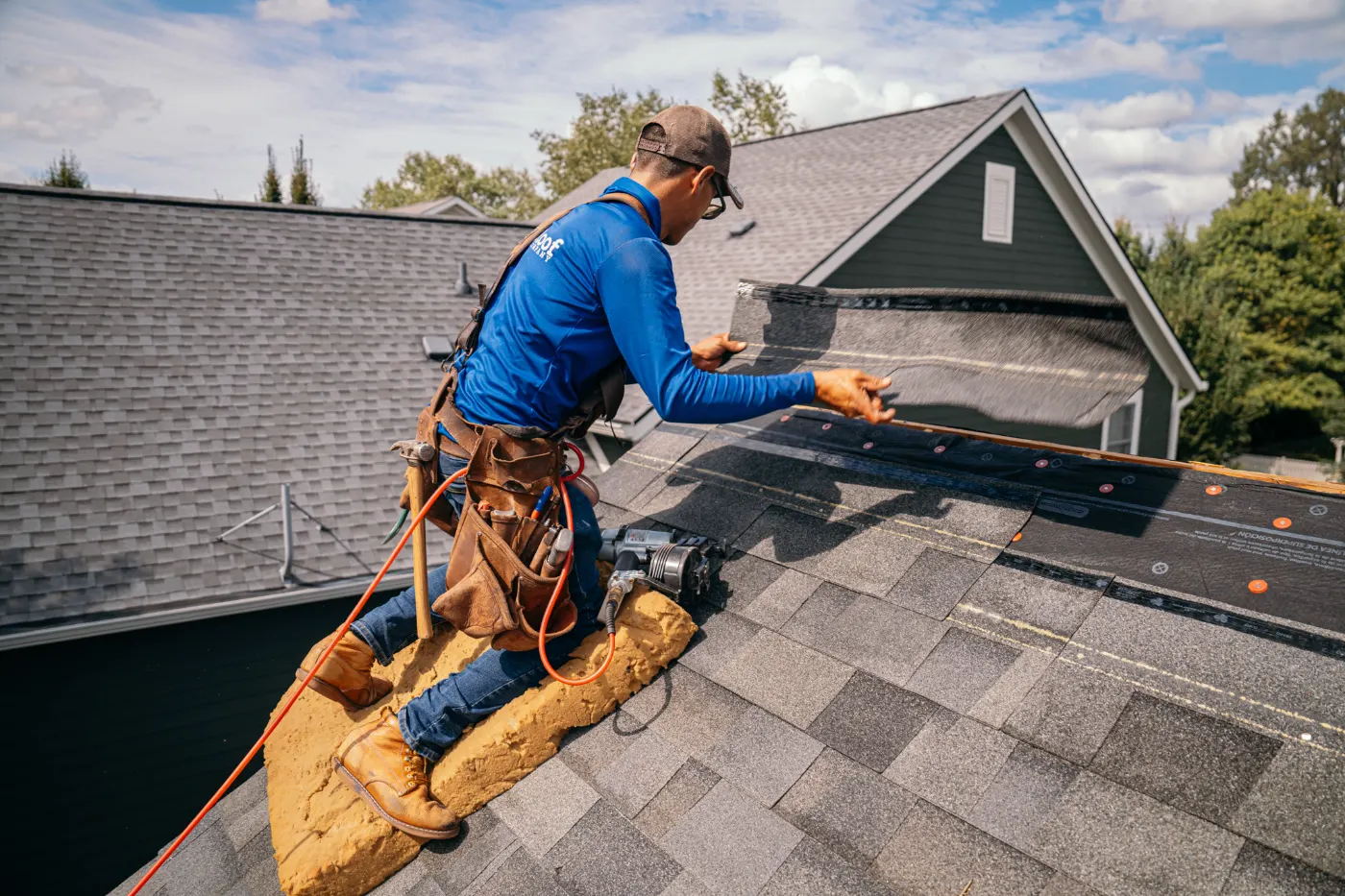 Tarping and dry-in on a Westfield commercial roof